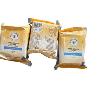 3 Burt's Bees Baby Face & Hand Cloths, Unscented Cleansing Wipes, 30 ea 90 total